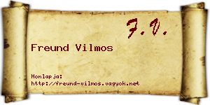 Freund Vilmos névjegykártya